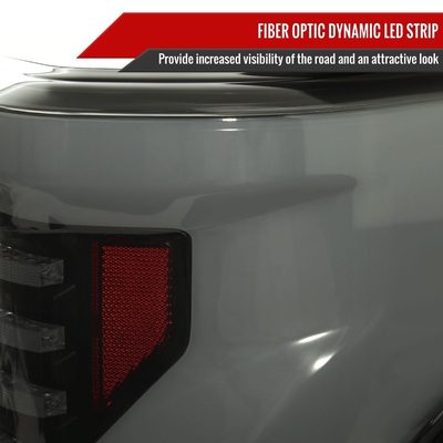 2015-2017 Ford F-150 Turn Signal Animated White LED Bar Tail Light Black/Smoke