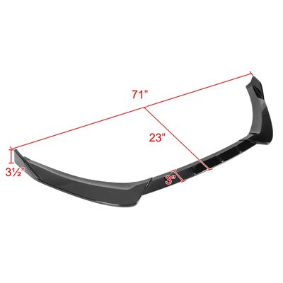 2017-2018 Ford Fusion Glossy Black Polypropylene 3Pcs Front Bumper Lip Set