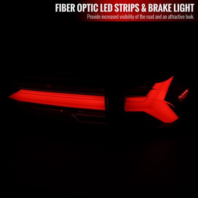 2019-2024 Toyota RAV4 White LED Bar Signal Tail Lights Matt Black/Clear