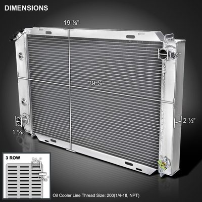 1979-1993 Ford Mustang Aluminum 3-Row Performance Radiator
