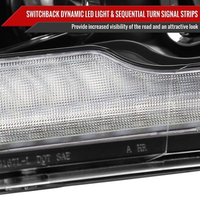 2009-2018 Dodge RAM 1500 / RAM 2500 3500 Switchback Headlights Matte Black