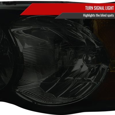 2002-2005 Dodge RAM 1500 2500 3500 Factory Headlights Chrome/Smoke