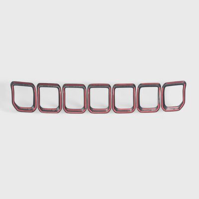 2022-2024 Jeep Compass Grille Overlay Gloss Black 7Pcs ABS Plastic