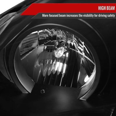 2005-2010 Pontiac G6 Projector Headlights w/ LED Light Strip Matte Black/Clear