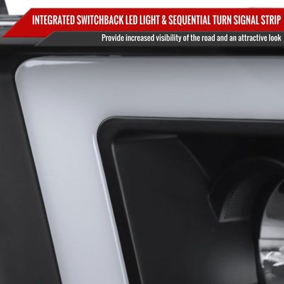 2009-2018 Dodge RAM 1500 / RAM 2500 3500 LED C-Bar Headlights Matte Black