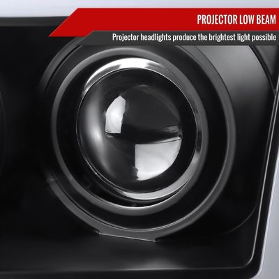1997-2004 Ford F-150 / 1997-2002 Expedition LED C-Bar Projector Headlights Black