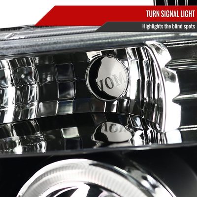 2005-2007 Nissan Pathfinder/ 05-2008 Frontier Dual Halo Headlights Matte Black