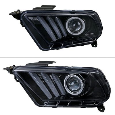 2010-2014 Ford Mustang LED Bar Projector Headlights Turn Signals Black