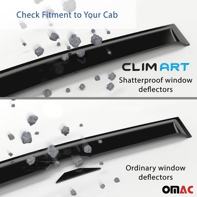 Clim Art Wind Deflectors for Toyota Sienna 2021-2025 Shatterproof Dark Smoke 4x