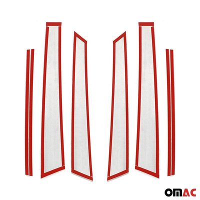 2015-2021 Mercedes C Class W205 Window B Pillar Posts Door Trim Stainless Steel 6x