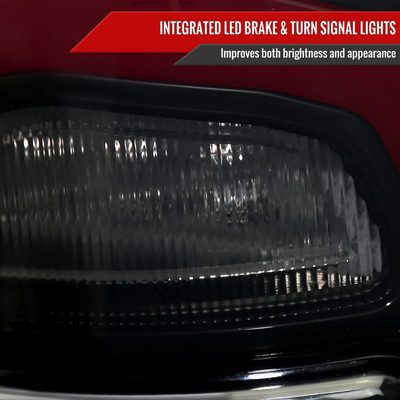 2009-2018 Dodge RAM 1500 2500 3500 Red LED Bar Tail Lights Matt Black/Smoke