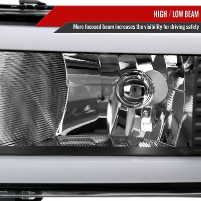 1994-2001 Dodge RAM 1500/2500/3500 Dual LED Bar Factory Headlights Black Amber