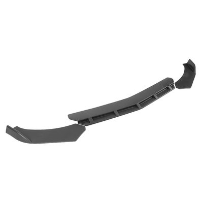 Universal Matte Black Polypropylene 3Pcs Front Bumper Lip Splitter Spoiler Set