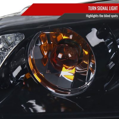 1997-2003 Pontiac Grand Prix Dual Halo Projector Headlights Glossy Black/Smoke