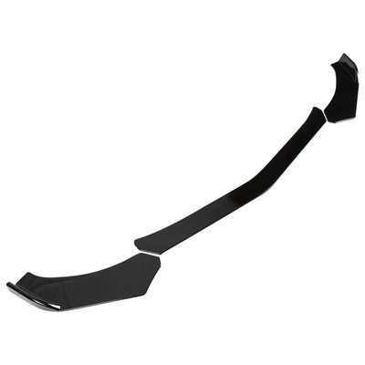 Universal Glossy Black Polypropylene 3Pcs Bumper Lip Spoiler Splitter