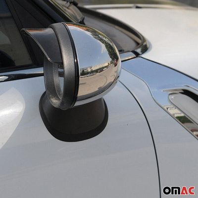 2008-2014 Mini Cooper Clubman R55 Side Mirror Cover Caps Stainless Steel Silver 2 Pcs