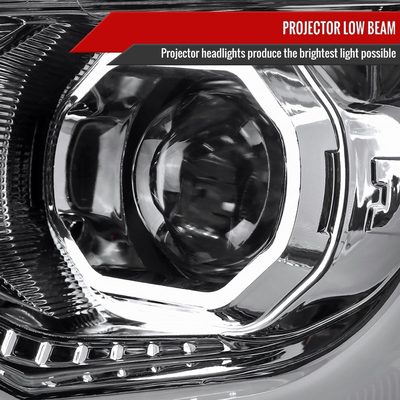 2015-2021 Chevy Colorado LED Bar Projector Headlights Chrome/Clear Lens
