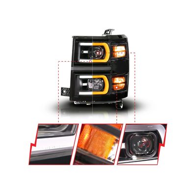 Anzo Black Sequential Signal DRL Projector Headlights 111617