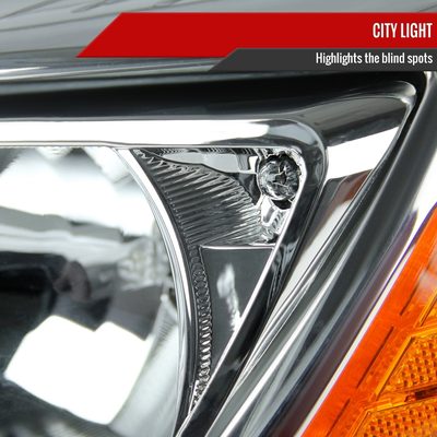 2012-2014 Ford Focus Factory Style Headlights w/ Amber Reflectors Chrome/Clear