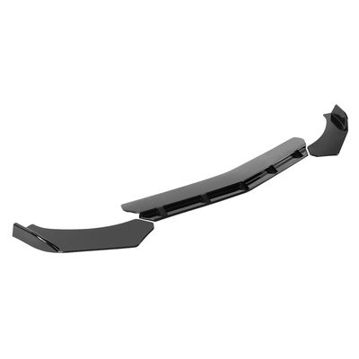 Universal Glossy Black Polypropylene 3Pcs Front Bumper Lip Splitter Spoiler Set