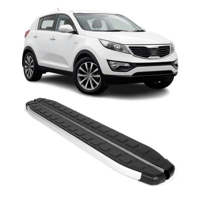 2011-2016 Kia Sportage Running Boards Side Steps Silver & Black