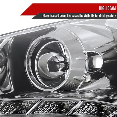 2010-2012 Hyundai Genesis Coupe Projector Headlights SMD LED Light Chrome