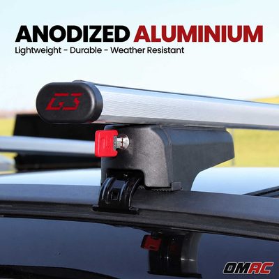 G3 Roof Racks for Hyundai Santa Fe 2013-2018 Aluminium Lockable 165Lbs Gray