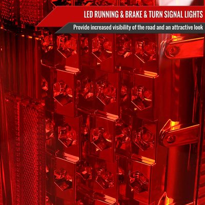 2007-2014 Chevrolet Silverado LED Tail Lights - OZ Chrome Housing/Red Lens
