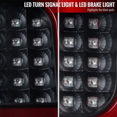 2014-2021 Toyota Tundra Red Bar Sequential LED Tail Lights Black/Clear Lens
