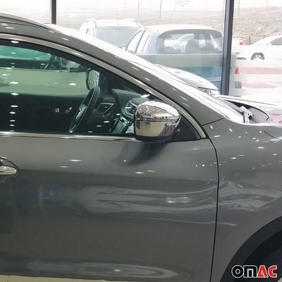Side Mirror Cover Caps Fits Nissan Rogue 2014-2020 ABS Chrome Silver 2 Pcs