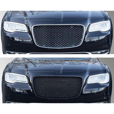 2015-2023 Chrysler 300 Grille Overlay Gloss Black 1Pcs ABS Plastic