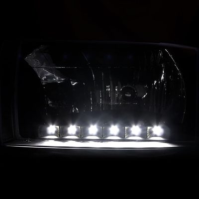 1999-2004 Ford F-250/350/450/550/Excursion Factory Headlights LED Light Black