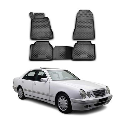 1996-2002 Mercedes E Class W210 Sedan Floor Mats Liners Full Set All Weather Black