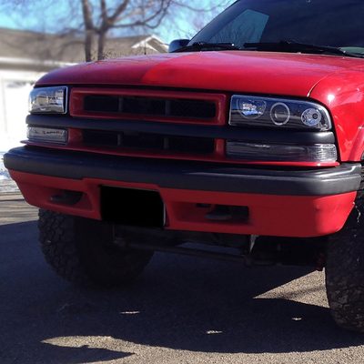 1998-2004 Chevy S10 Dual Halo Projector Headlights Matte Black/Clear Lens
