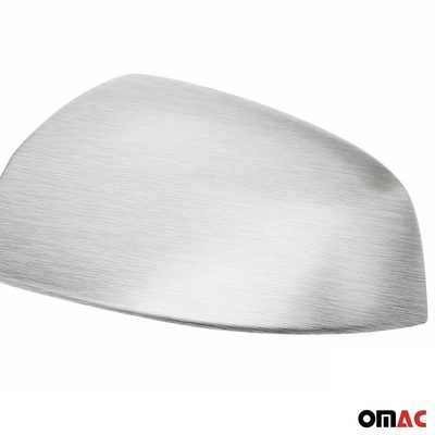 2007-2015 Smart ForTwo Side Mirror Cover Caps Brushed Stainless Steel Silver 2 Pcs
