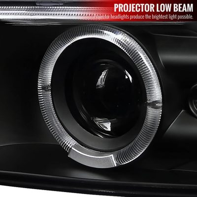1999-2002 Chevy Silverado/ 00-2006 Tahoe Suburban Dual Halo Headlights Black