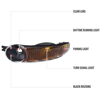 1999-2006 GMC Sierra /00-2006 Yukon XL Denali Signal Bumper Lights Matt Black