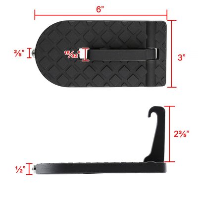 Universal Foldable Car Door Step Latch Foot Hook & Safety Hammer Black