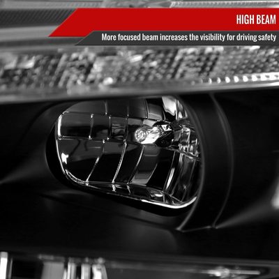 2010-2012 Ford Fusion Projector Headlights w/ LED Light Strip Matt Black/Clear