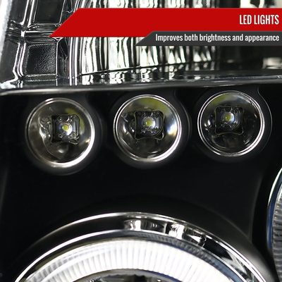 2005-2007 Nissan Pathfinder/ 05-2008 Frontier Dual Halo Headlights Matte Black