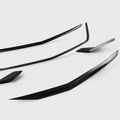 2020-2025 Cadillac XT6 Grille Overlay Gloss Black 5Pcs ABS Plastic