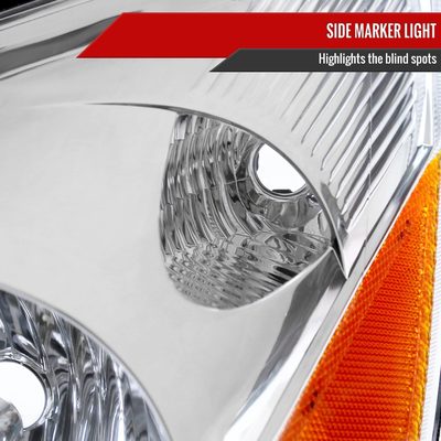 2006-2010 Toyota Sienna Factory Headlights w/Amber Reflector Chrome/Clear