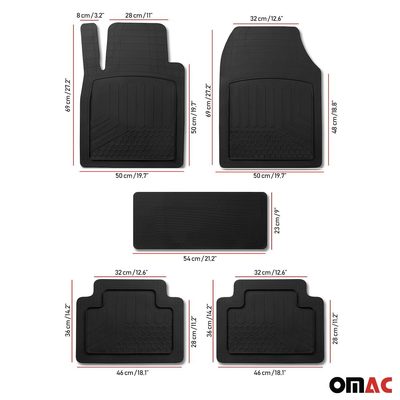 BMW Heavy Duty Trim to fit Floor Mats Liner Black All Weather 5 Pcs