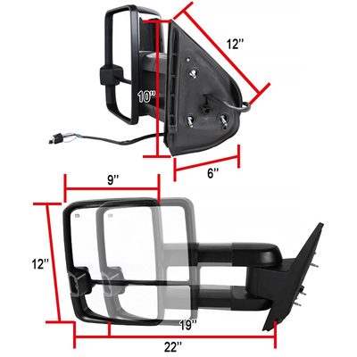 2007-2014 Chevy Silverado/Sierra/Yukon/Yukon XL Heated Chrome Towing Mirrors