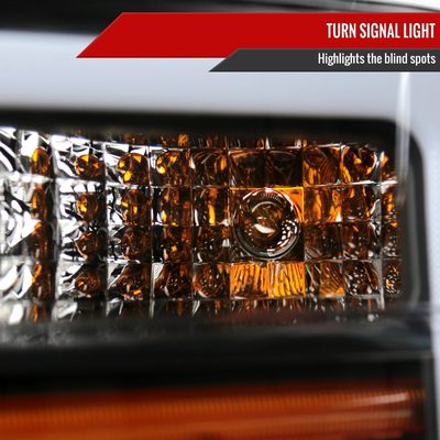 2008-2010 Ford F-250/350/450/550 Super Duty Headlights LED Signal Black