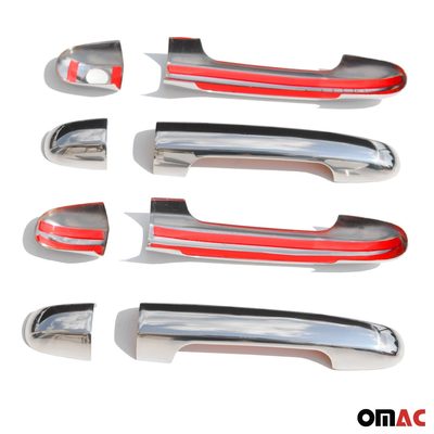 2007-2010 Hyundai Elantra Car Door Handle Cover Protector Silver 8Pcs Stainless Steel