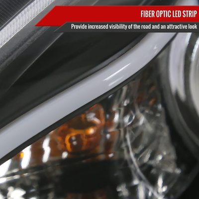 2010-2013 Mazda 3 Projector Headlights w/ LED Light Strip Matte Black/Clear