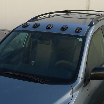 Universal 5PC Set Roof Cab Amber LED Lights Black Housing/Smoke Lens