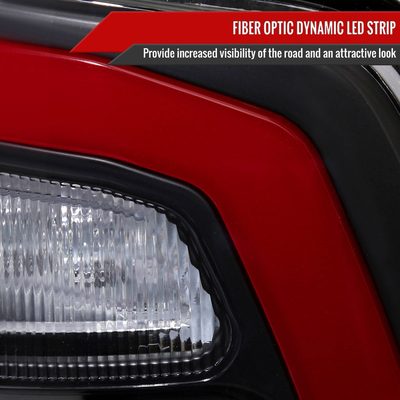 2013-2018 RAM 1500/2500/3500 Sequential Signal LED Tail Lights Black/Clear