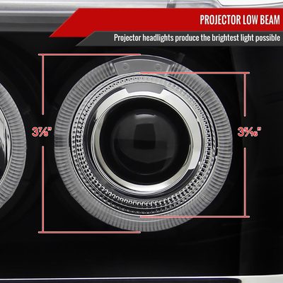 1993-1996 Jeep Grand Cherokee Dual Halo Projector Headlights Matt Black/Clear